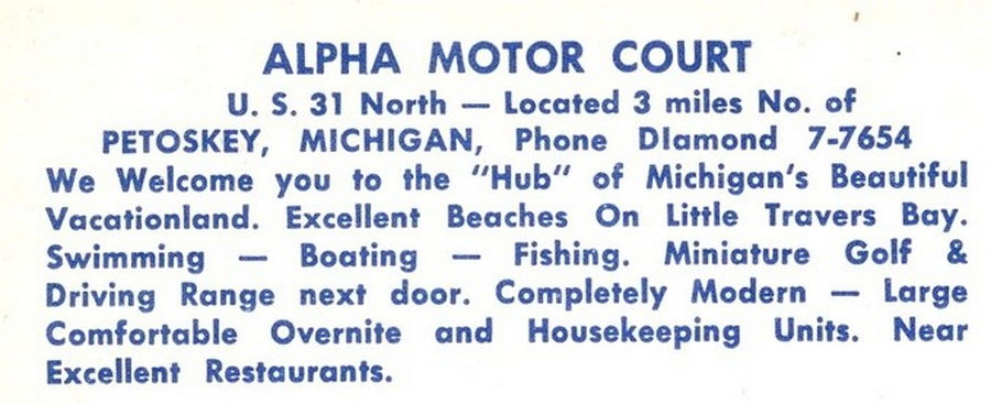 Alpha Motor Court - Vintage Postcard